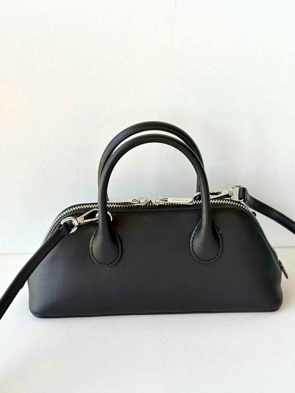 Michael Kors Black Small Floral Satchel Crossbody Black
